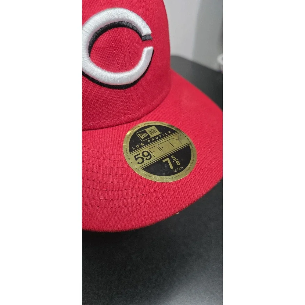 Cincinnati Reds New Era 59Fifty Baseball Cap Fitted Hat Red 7 5/8 MLB‎ Sport
